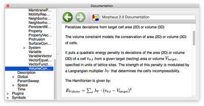 Screenshot of the Morpheus in-app documentation window
